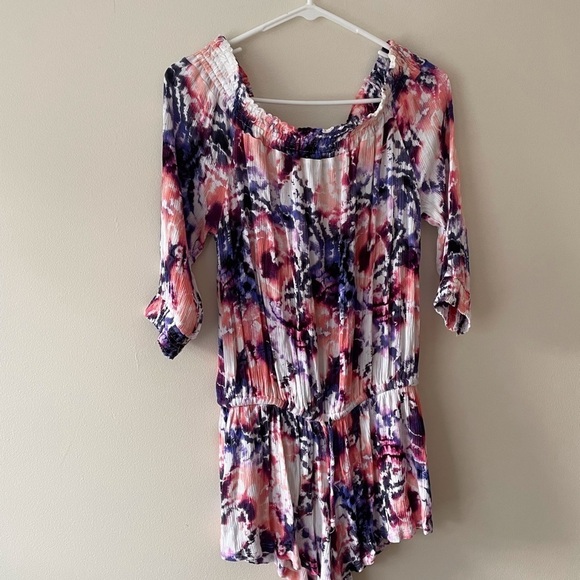 Womens Tye Dye Romper/ Jumpsuit Size S/P Color Pink - Picture 4 of 13